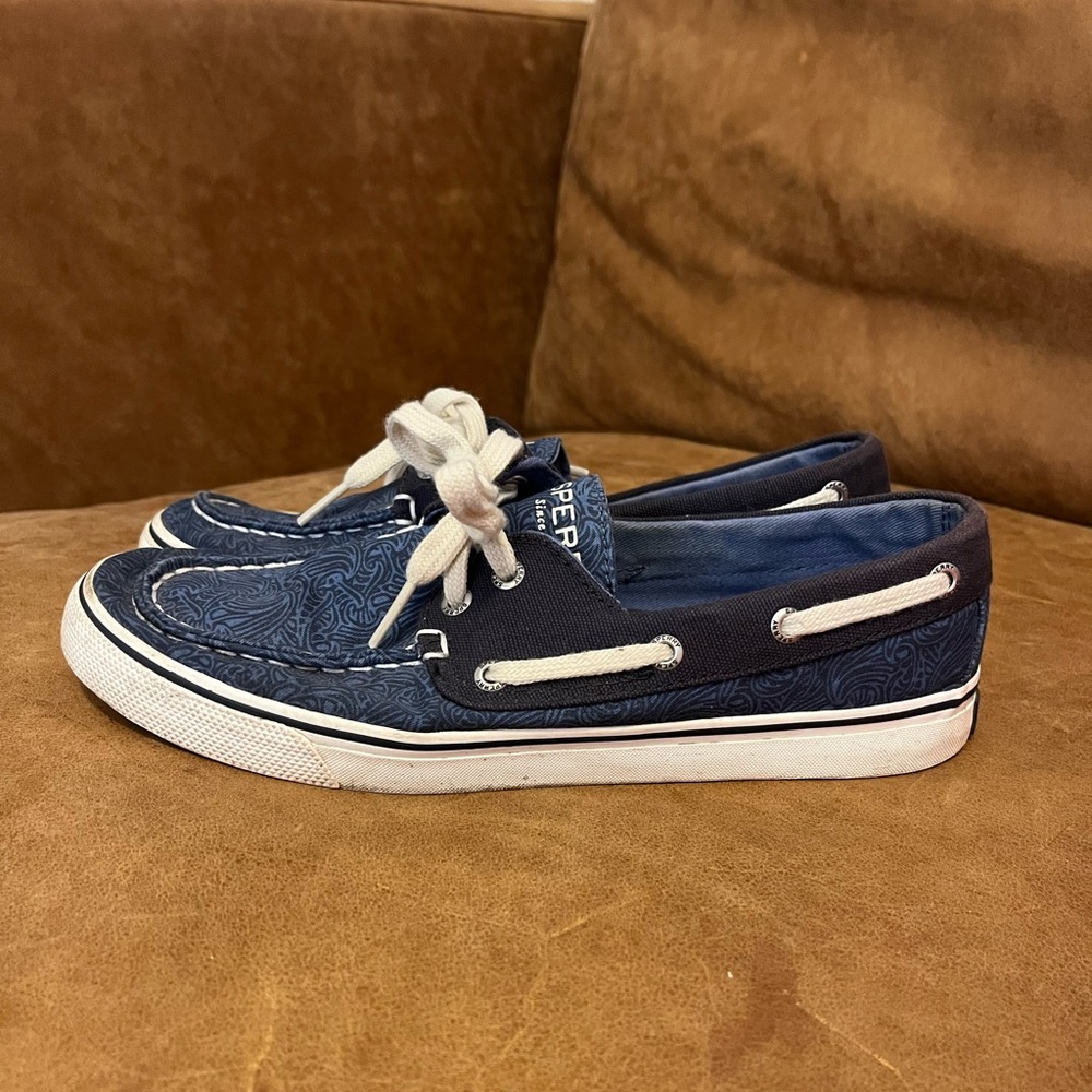 Sperry Topsider Navy Blue Womens 7M Boat Shoes